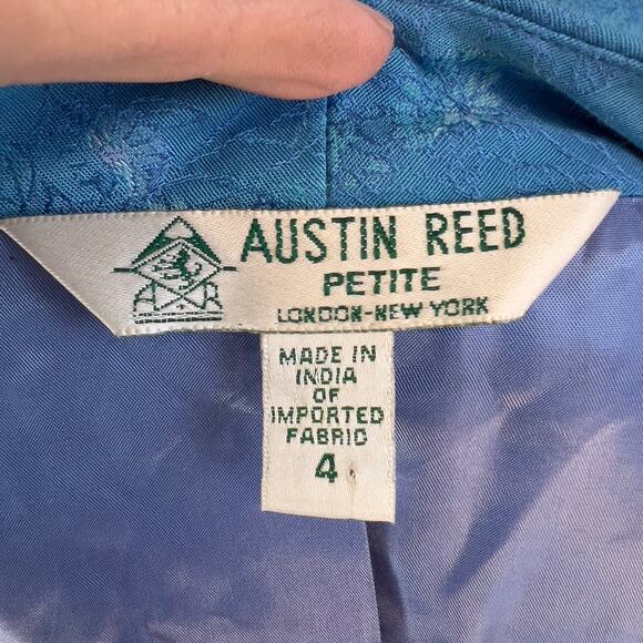 Austin Reed Petites women's size 4 blue blazer jacket, butterflies, #1834 - Picture 8 of 10